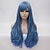 billige Kostymeparykk-syntetisk parykk cosplay parykk naturlig bølge naturbølge parykk langt blått syntetisk hår dameblått