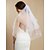 cheap Wedding Veils-Two-tier Beaded Edge Wedding Veil Fingertip Veils with Beading Tulle / Mantilla