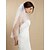 cheap Wedding Veils-Two-tier Beaded Edge Wedding Veil Fingertip Veils with Beading Tulle / Mantilla