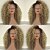 billige Blondeparykker med menneskehår-Ekte hår Halvblonder uten lim Blonde Forside Parykk Rihanna stil Brasiliansk hår Kinky Curly Nyanse to tone Parykk 150% Hair Tetthet med baby hår Ombre-hår Naturlig hårlinje Afroamerikansk parykk 100
