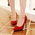 abordables Tacones de mujer-Mujer Zapatos Vellón Primavera / Verano Zapatos del club Tacones Tacón Stiletto Dedo Puntiagudo Negro / Rojo / Fiesta y Noche / Vestido