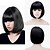 Χαμηλού Κόστους Συνθετικές Trendy Περούκες-Συνθετικές Περούκες Φυσικό Κυματιστό Στυλ Κούρεμα καρέ Χωρίς κάλυμμα Περούκα Μαύρο Κατάμαυρο Συνθετικά μαλλιά Γυναικεία Μεσαίο καρέ Μαύρο Περούκα Μεσαίο MAYSU Φυσική περούκα