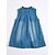 baratos Vestidos-Bébé Pouco Para Meninas Vestido Sólido Diário Azul Algodão Linho Manga Curta Xadrez Vestidos Verão