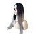 halpa Synteettiset peruukit pitsillä-Synteettiset pitsireunan peruukit Suora Tyyli Lace Front Peruukki Musta Musta / Harmaa Synteettiset hiukset Naisten Liukuvärjätyt hiukset / Tummat juuret / Luonnollinen hiusviiva Musta Peruukki Pitkä