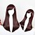 halpa Räätälöidyt peruukit-Cosplay-peruukit Synteettiset peruukit Pilailuperuukit Suora Suora Otsatukalla Peruukki Keskikokoinen Beige Synteettiset hiukset Naisten Ruskea