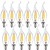 cheap LED Filament Bulbs-KWB 12pcs 4 W LED Filament Bulbs 400 lm E14 CA35 4 LED Beads COB Decorative Warm White Cold White 220-240 V / RoHS