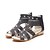 preiswerte Damensandalen-Damen Sandalen Boho Glitzer Kristall Pailletten Juwelen Flache Sandalen Flache Sandalen Niedriger Absatz Komfort Outdoor PU Frühling Schwarz Gold Beige / Römische Schuhe