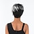 cheap Human Hair Capless Wigs-Human Hair Blend Wig Straight Short Hairstyles 2020 Berry Straight Machine Made Black / Grey