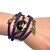 abordables Pulseras-Pulseras del abrigo Pulseras de cuero Caballo Animal Amor damas Bohemio Boho Piel Pulsera pulsera Negro / Blanco / Morado Para Aniversario Cumpleaños Regalo Deportes Enamorado