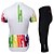 cheap Men&#039;s Clothing Sets-TASDAN Men&#039;s Short Sleeve Cycling Jersey with Tights Summer Nylon Polyester White Bike Shorts Jersey Tights Breathable 3D Pad Quick Dry Reflective Strips Back Pocket Sports Mountain Bike MTB Road