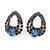 זול עגילים אופנתיים-בגדי ריקוד נשים קריסטל עגילים צמודים נשים בסיסי קריסטל עגילים תכשיטים כחול כהה עבור Party יומי קזו&#039;אל