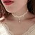 cheap Necklaces-Women&#039;s Choker Necklace Pendant Flower Tattoo Style Dangling Imitation Pearl Lace White Necklace Jewelry For Wedding Party Special Occasion Birthday Daily Casual / Engagement