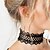 abordables Colliers Ras de Cou-Collier Choker / Ras de Cou Femme Dentelle Noir et blanc Fleur dames Original Basique Mode Blanc Noir Colliers Tendance Bijoux pour Mariage Soirée Occasion spéciale Anniversaire Fiançailles Quotidien