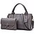 baratos Conjunto de Bolsas-Mulher Bolsas Todas as Estações Couro Ecológico Conjuntos de saco 2 Pcs Purse Set para Casamento Festa/Eventos Casual Formal Preto