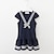 billige Kjoler-Girls&#039; Short Sleeve Striped 3D Printed Graphic Dresses Stripes Cotton Dress Summer Toddler Daily