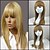 cheap Human Hair Capless Wigs-Human Hair Blend Wig Long Straight With Bangs Straight Machine Made Women&#039;s Medium Auburn#30 Strawberry Blonde / Light Blonde Jet Black #1