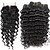 cheap Natural Color Hair Weaves-4 Bundles With Closure Brazilian Hair Deep Wave Human Hair Natural Color Hair Weaves / Hair Bulk 8-28 inch Natural Black Human Hair Weaves Human Hair Extensions / 8A