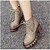 abordables Botas de mujer-Mujer Zapatos Otra Piel de Animal Confort Botas Tacón Robusto Talón de bloque Para Casual Negro Caqui