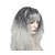 abordables Perruques Synthétiques Sans Bonnet-Perruque Synthétique Kinky Curly Très Frisé Avec Frange Perruque Long Noir blanc Cheveux Synthétiques Femme Noir