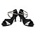 voordelige Latin dansschoenen-Dames Latin schoenen Salsa schoenen Prestatie Sandalen Hakken Gesp Cuba-hak Gesp Zilver zwart Zwart goud Zwart / Rood