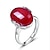 cheap Rings-Ring Crystal Solitaire Red Sterling Silver Crystal Agate Drop Cocktail Ring Mood Ladies Unique Design western style One Size / Women&#039;s