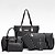 cheap Bag Sets-Women&#039;s Bags PU(Polyurethane) Bag Set 6 Pieces Purse Set Stripe Black / Gray / Blushing Pink / Bag Sets