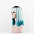 cheap Synthetic Trendy Wigs-Synthetic Wig Straight Straight With Bangs Wig Ombre Medium Length Blue Synthetic Hair Women&#039;s Ombre Hair Dark Roots Ombre