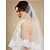 cheap Wedding Veils-One-tier Lace Applique Edge Wedding Veil Blusher Veils / Chapel Veils / Cathedral Veils with Appliques Tulle / Drop Veil