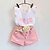 cheap Sets-Toddler Girls&#039; Clothing Set Sleeveless White Print Cotton Daily Floral Ruffle Regular / Summer