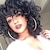 olcso Csúcsminőségű parókák-Szintetikus parókák Göndör afro Göndör afro Réteges frizura Paróka Közepes Hosszú Fekete Szintetikus haj Női Afro-amerikai paróka Fekete hölgyeknek Fekete