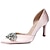 cheap Wedding Shoes-Women&#039;s Heels Wedding Office &amp; Career Dress Rhinestone Crystal Sparkling Glitter Stiletto Heel Pointed Toe Club Shoes Silk Black White Light Pink