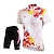 cheap Men&#039;s Clothing Sets-TASDAN Women&#039;s Cycling Jersey with Shorts Short Sleeve Mountain Bike MTB Road Bike Cycling White Floral Botanical Bike Shorts Jersey Padded Shorts / Chamois Polyester 3D Pad Breathable Quick Dry