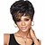 abordables Pelucas sintéticas de moda-Pelucas sintéticas Recto Corte Recto Peluca Corta Negro Pelo sintético Mujer Pelo Ombre Peluca afroamericana Negro