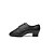 abordables Zapatos de baile latino-Hombre Zapatos de Baile Latino Salón Zapatilla Suela Dividida Tacón Cuadrado Negro Cordones Niños