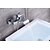abordables Robinets pour baignoire-Robinet de baignoire - contemporain Chrome Montage mural Soupape céramique Bath Shower Mixer Taps / Laiton / Mitigeur deux trous