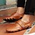 baratos Sapatos Oxford para Homem-Homens Verão / Outono Conforto / Solados com Luzes Casual Ao ar livre Oxfords Couro / Couro Ecológico Castanho Claro / Preto