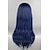 baratos Peruca para Fantasia-peruca sintética peruca cosplay reta peruca reta cabelo sintético azul de comprimento médio peruca feminina azul halloween