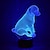 billige Indretnings- og natlamper-3d hundedyr lampe natlys fjernbetjening power touch bord skrivebord optisk illusion lamper 7 farve skiftende lys boligdekoration jule fødselsdagsgave