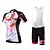 abordables Conjuntos de ropa para hombre-Malciklo Women&#039;s Short Sleeve Cycling Jersey with Bib Shorts White Floral Botanical Bike Clothing Suit Breathable Quick Dry Anatomic Design Ultraviolet Resistant Reflective Strips Sports Polyester
