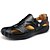 cheap Men&#039;s Sandals-Men&#039;s Sandals Comfort Shoes Fisherman Sandals Comfort Sandals Athletic Casual Outdoor Hiking Shoes Cowhide Dark Brown Black Khaki Spring Summer