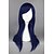 baratos Peruca para Fantasia-peruca sintética peruca cosplay reta peruca reta cabelo sintético azul de comprimento médio peruca feminina azul halloween