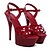 preiswerte Damensandalen-Damen Cross-Strap Sandalen PU Frühling Fersenriemen High Heels Weiß / Schwarz / Rot