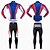 cheap Men&#039;s Clothing Sets-Realtoo Men&#039;s Long Sleeve Cycling Jersey with Tights Winter Fleece Lycra Polyester Blue+White Bike Clothing Suit Thermal Warm Fleece Lining 3D Pad Ultraviolet Resistant Quick Dry Sports Classic