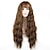 abordables Pelucas sintéticas de moda-Synthetic Wig Wavy Wavy With Bangs Monofilament L Part Wig Long Brown Synthetic Hair Women&#039;s Brown