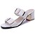 cheap Women&#039;s Sandals-Women&#039;s Sandals Block Heel Sandals Plaid Chunky Heel Open Toe Comfort Dress PU Summer White Black