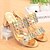 preiswerte Damensandalen-Women&#039;s Shoes Pigskin Spring / Summer Comfort / Light Soles Sandals Walking Shoes Chunky Heel Peep Toe Rhinestone Gold / Silver
