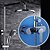 preiswerte Duscharmaturen-Duschsystem einstellen - Regenfall Moderne Chrom Wandmontage Keramisches Ventil Bath Shower Mixer Taps / Messing / Zwei Griffe Drei Löcher