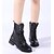 cheap Women&#039;s Boots-Unisex Boots Lace-up Cowhide Comfort / Cowboy / Western Boots / Riding Boots Fall / Winter Black / Party &amp; Evening / Fashion Boots / Motorcycle Boots