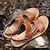 cheap Men&#039;s Sandals-Men&#039;s Sandals Comfort Shoes Slingback Sandals Casual Comfort Outdoor Beach Walking Shoes PU Leather Breathable Black Khaki Brown Spring Summer / Rivet