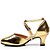 baratos Sapatos Para Dança de Salão &amp; Dança Moderna-Women&#039;s Latin Shoes Sandal Chunky Heel Leatherette Black / Red / Gold